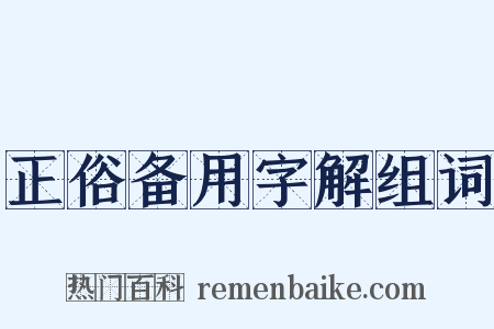 正俗备用字解组词是什么意思的图片